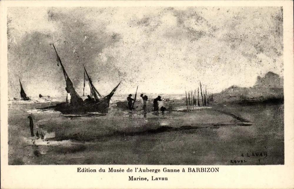 Fischer am Meer — Fischereiszene — Edition des Musée de l'Auberge Ganne in Barbizon - Vorderseite