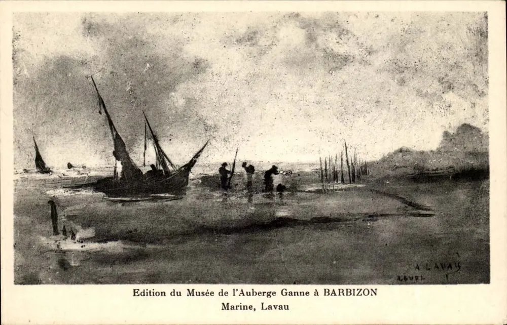 Fischereiszene in Barbizon — Edition des Musée de l'Auberge Ganne in Barbizon — A. Lavau - Vorderseite