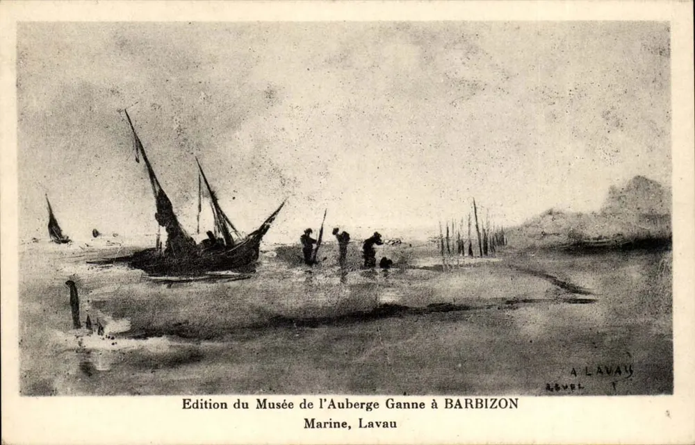 Marine — Szene mit Fischern in Barbizon — Edition des Musée de l'Auberge Ganne in Barbizon - Vorderseite