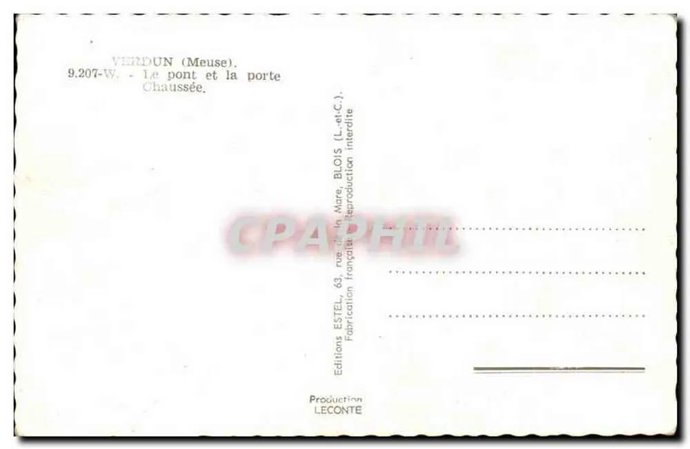 Verdun (Meuse) — Die Brücke und das Tor Chaussée — Editions Estel - Rückseite