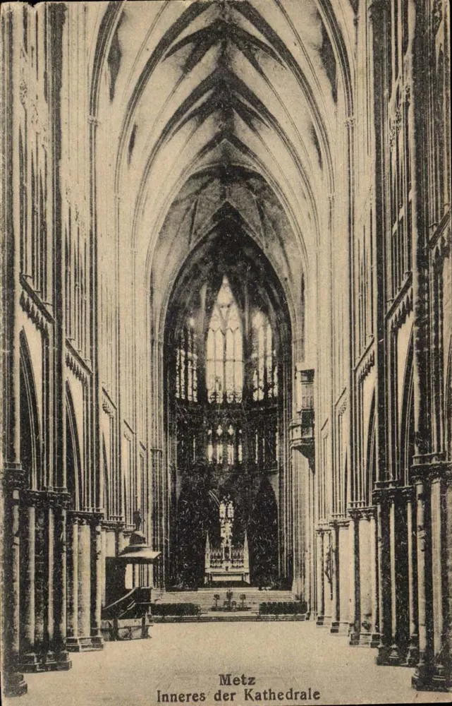 Metz — Interior da catedral — Verlag WTH, Metz, N° 22 - Frente