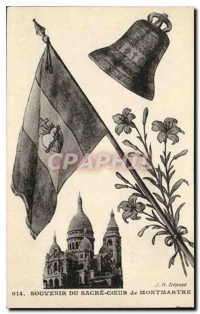 Sacré-Cœur de Montmartre — Erinnerungskarte — J. H. Déposé, n° 014 - Vorderseite