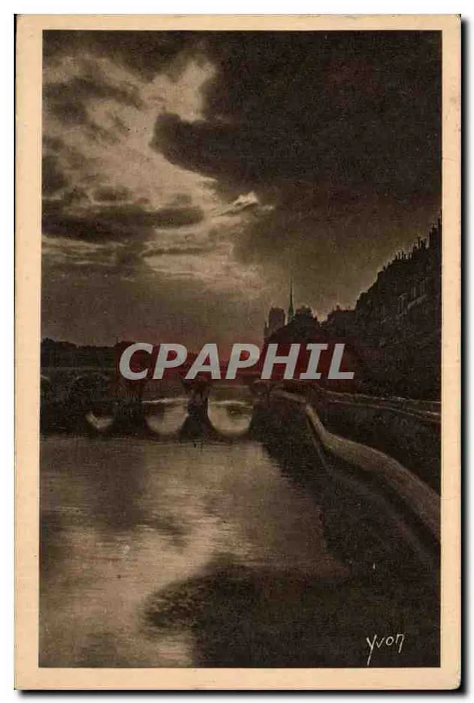 Paris. Spaziergang — Die Seine am Quai de Béthune — Édition d'Art YVON, Serie 4 - Vorderseite