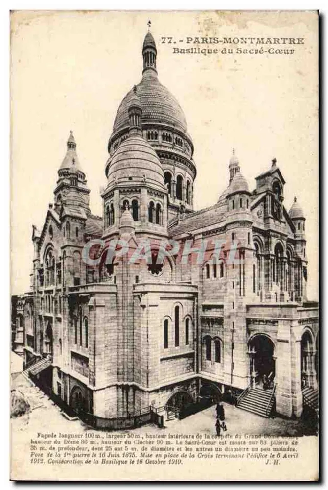 Paris-Montmartre — Basilika des Heiligen Herzens — Verlag J.H. - Vorderseite