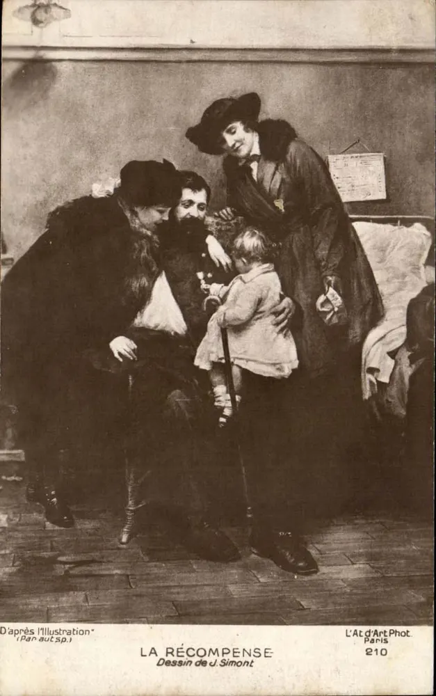 A Recompensa — Desenho de J. Simont — L'At d'Art Phot, Paris, n°210 - Frente