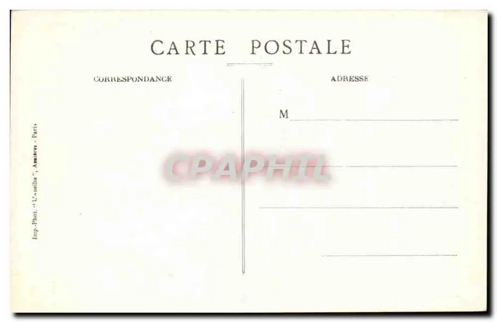 Paris — Der Panthéon und die Statue von J.-J. Rousseau — Imp. Phot. 'L'Anaille', Amaro - Paris - Rückseite