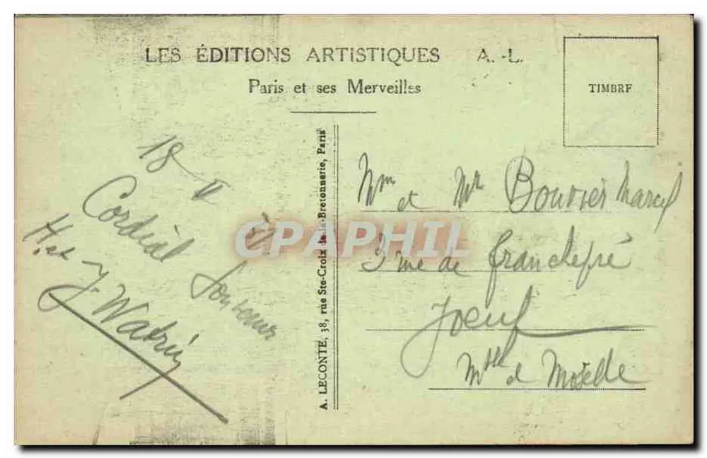 Paris - O Panteão — Exposição Colonial Internacional 1931 — A.L. Éditions - Verso