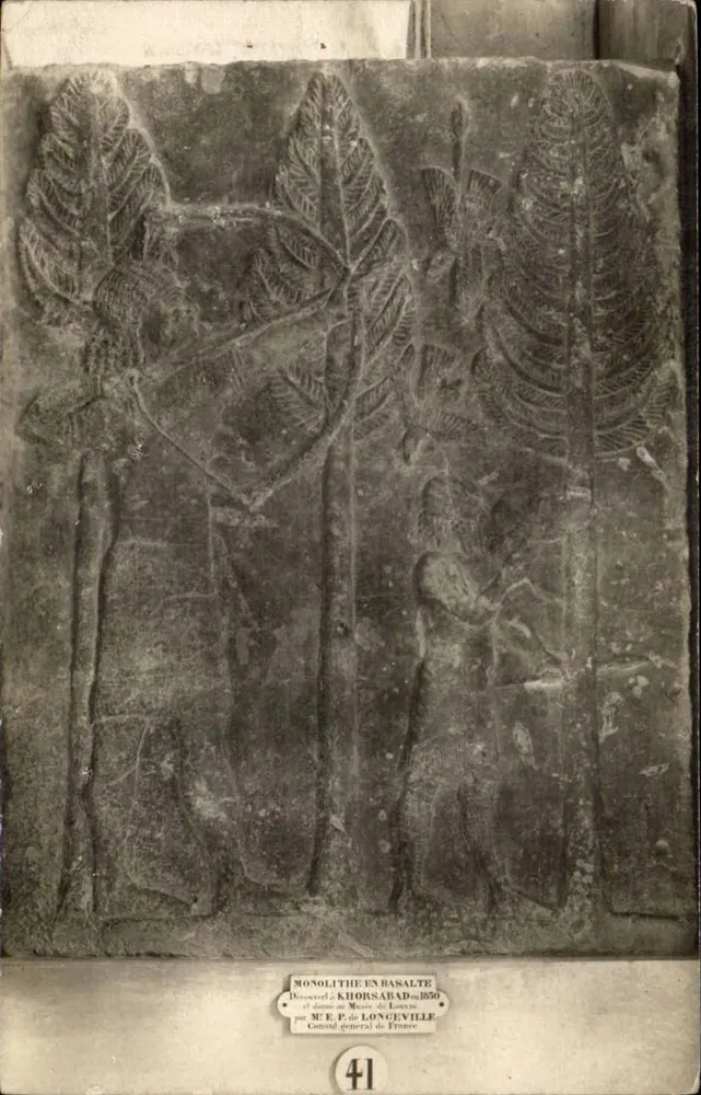 Basaltmonolith — entdeckt in Khorsabad 1856 — Verleger M.E.P. de Longeville, Nr. 41 - Vorderseite