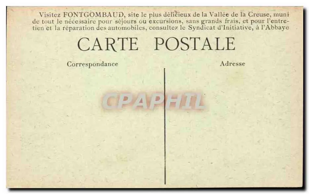 Abtei FONTGOMBAUD (Indre) — Historisches Denkmal — 1. künstlerische Serie - Rückseite