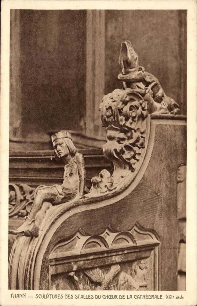 Thann — Skulpturen der Chorbanken der Kathedrale, 16. Jahrhundert - Vorderseite