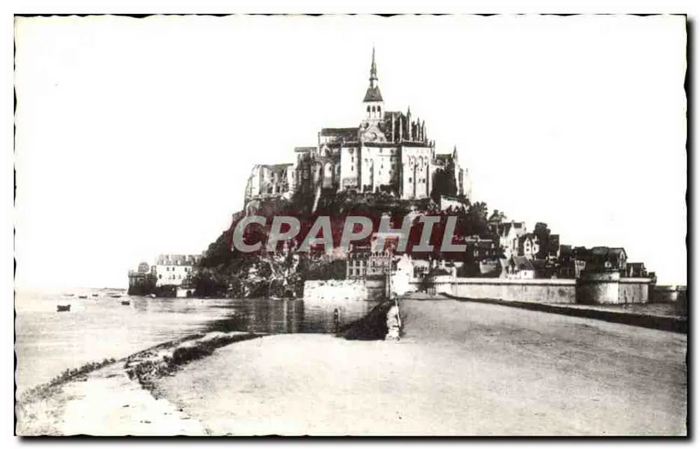 Mont-Saint-Michel — Ansicht vom Digue bei Ebbe — Cie des Arts Photographiques, 44, rue Leteriller, Paris - Vorderseite