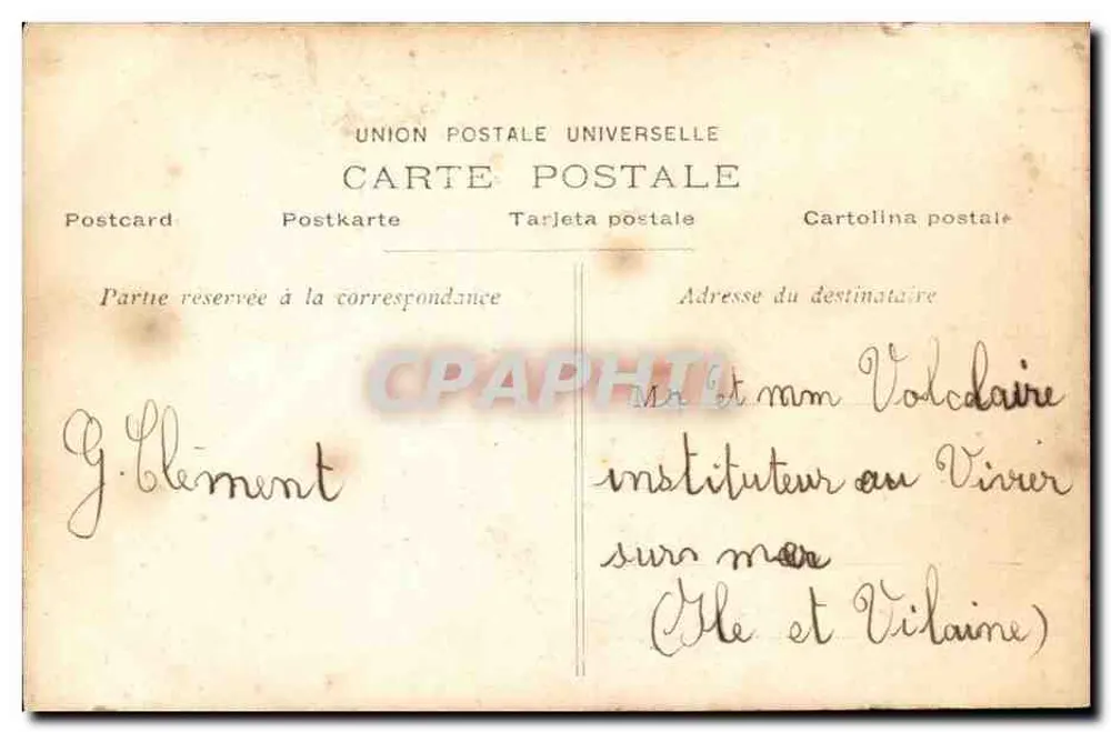 Kind in einem schneeverdeckten Flugzeug — Frohe Weihnachten — J.K. n°12 - Rückseite