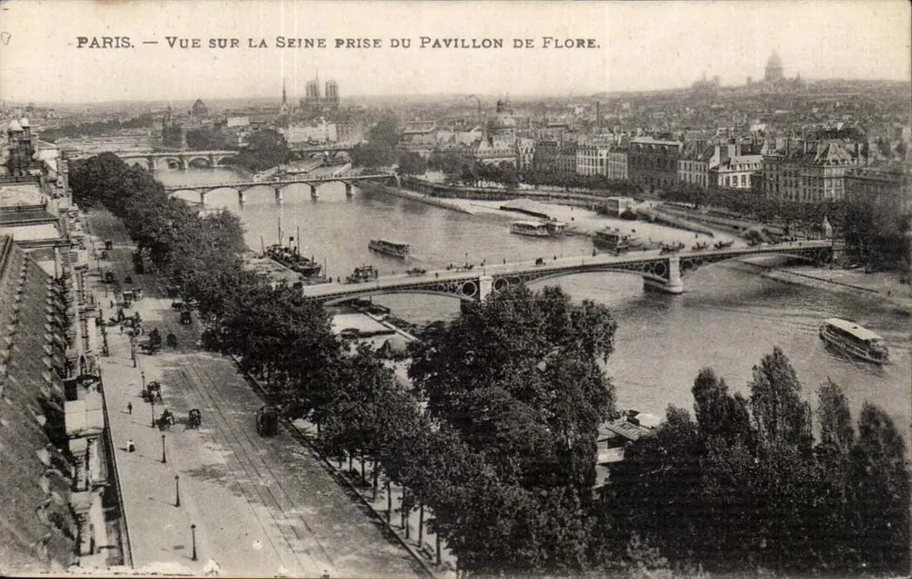 Paris — Ansicht der Seine vom Pavillon de Flore — Imp. Nova, Paris - Vorderseite