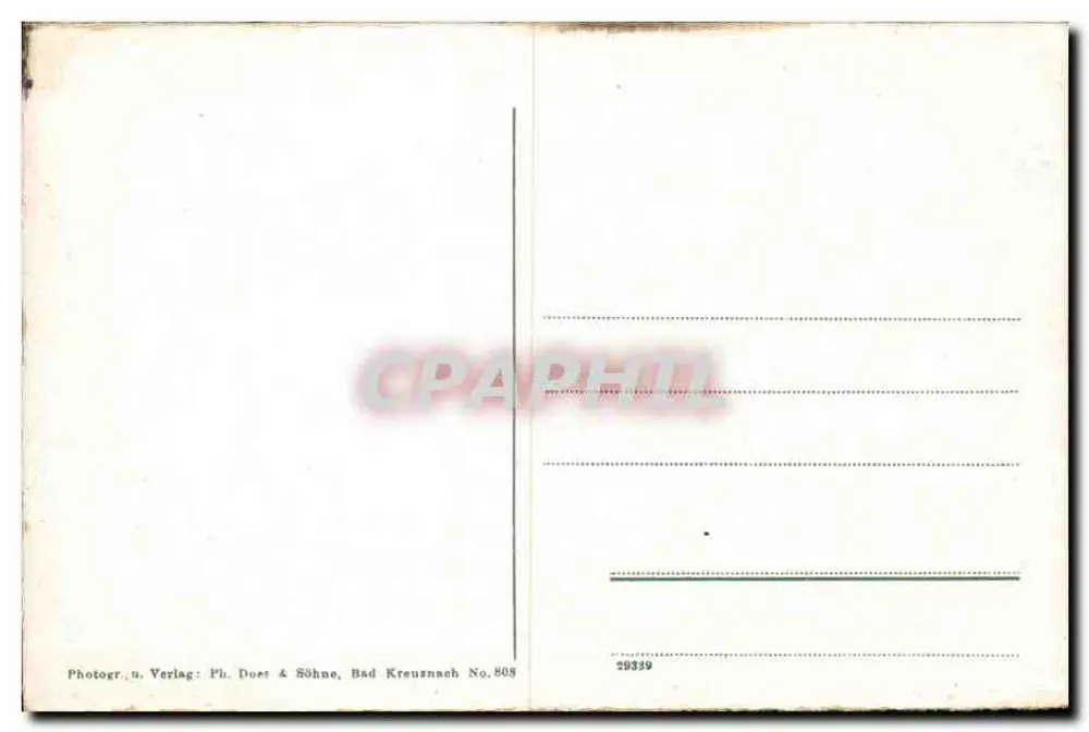 Radium-Solbad Kreuznach — Kurhaus und Parkhotel — Photogr. u. Verlag: Ph. Does & Söhne, Bad Kreuznach Nr. 809 - Rückseite