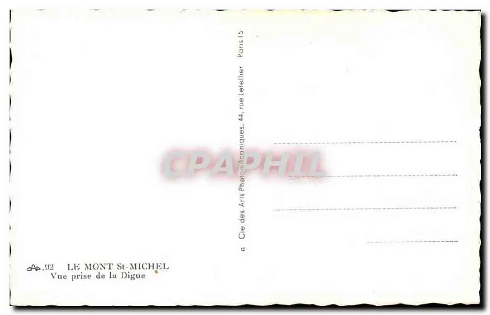 Mont Saint-Michel — Ansicht vom Damm — 44, rue Leretiller, Paris - Rückseite