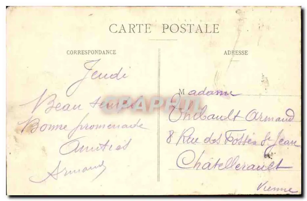 Angers - Place de la Visitation - In Richtung Rue des Lices - L. V., Fotografie - Rückseite