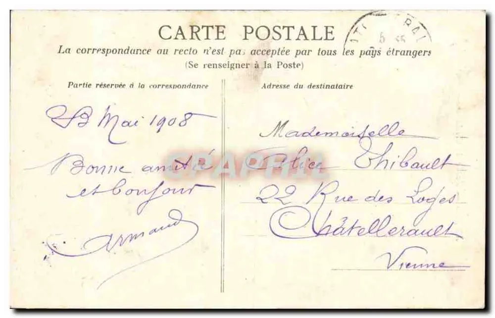 Coiffe von Chalonnes-sur-Loire — Peinliche Antwort — Bétoitique Dugas et Cie, Nantes - Rückseite