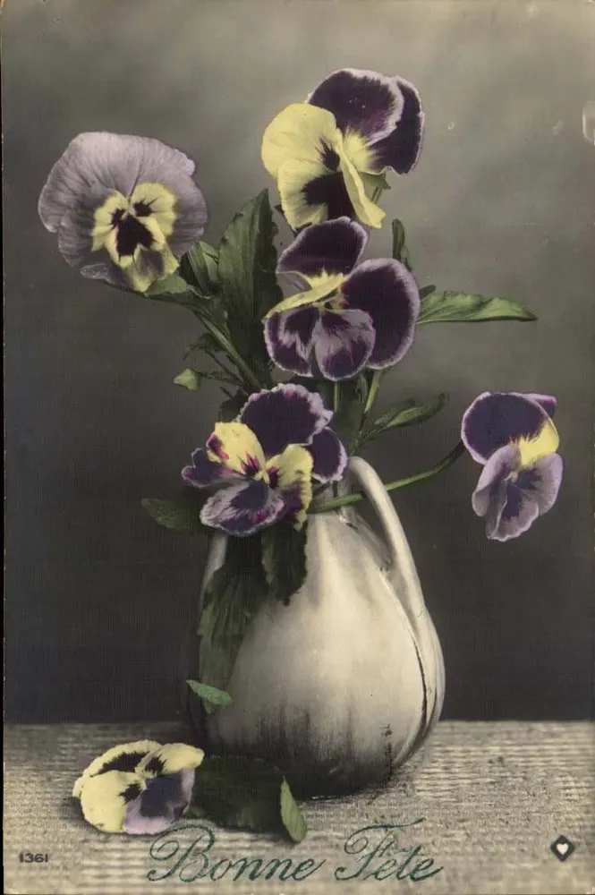 Margeriten in einer Vase — Frohe Geburtstagskarte — Serie 1361 - Vorderseite