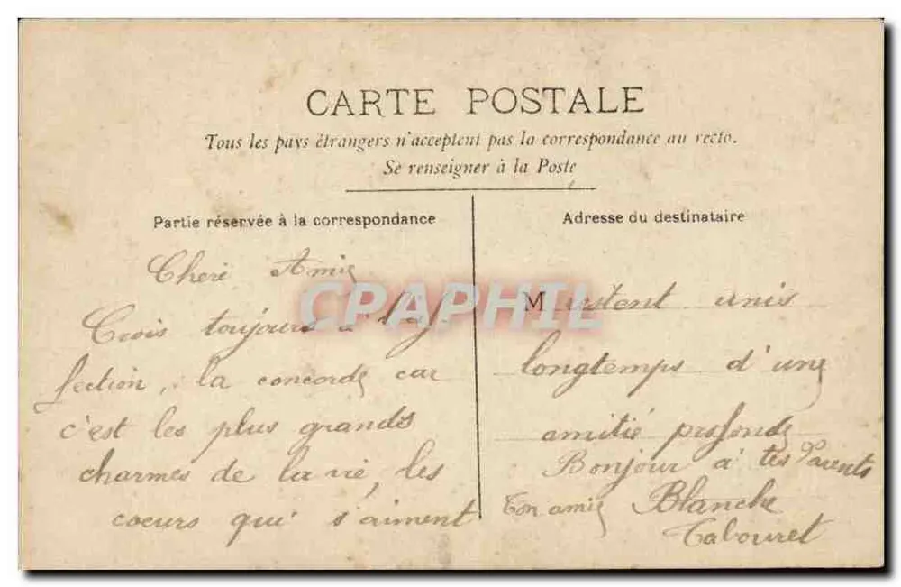 Lächelnde junge Frau — 'À Bientôt' — CIRCÉ n°4213 - Rückseite