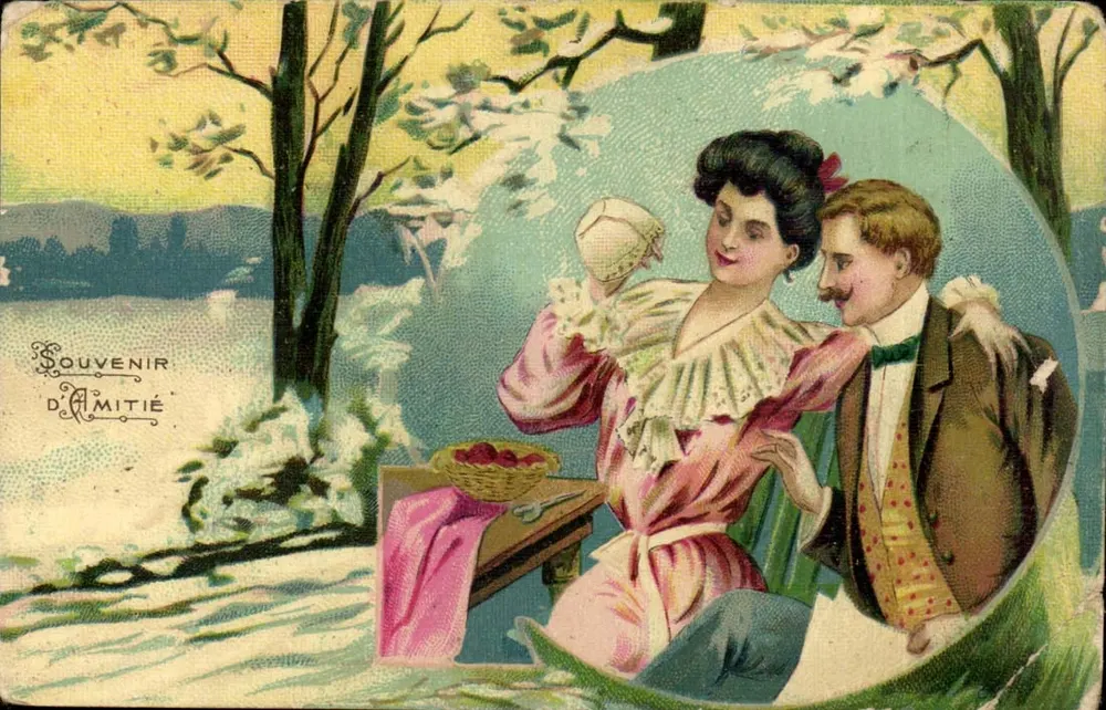 Junges Paar auf Spaziergang — Souvenir d'Amitié — Verlag Souvenir d'Amitié - Vorderseite