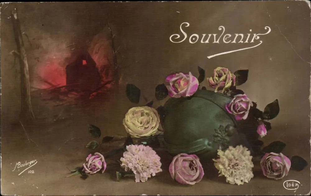 Blumen und Keramik — Erinnerung — M. Boulanger, Nr. 102, IDEÂ - Vorderseite