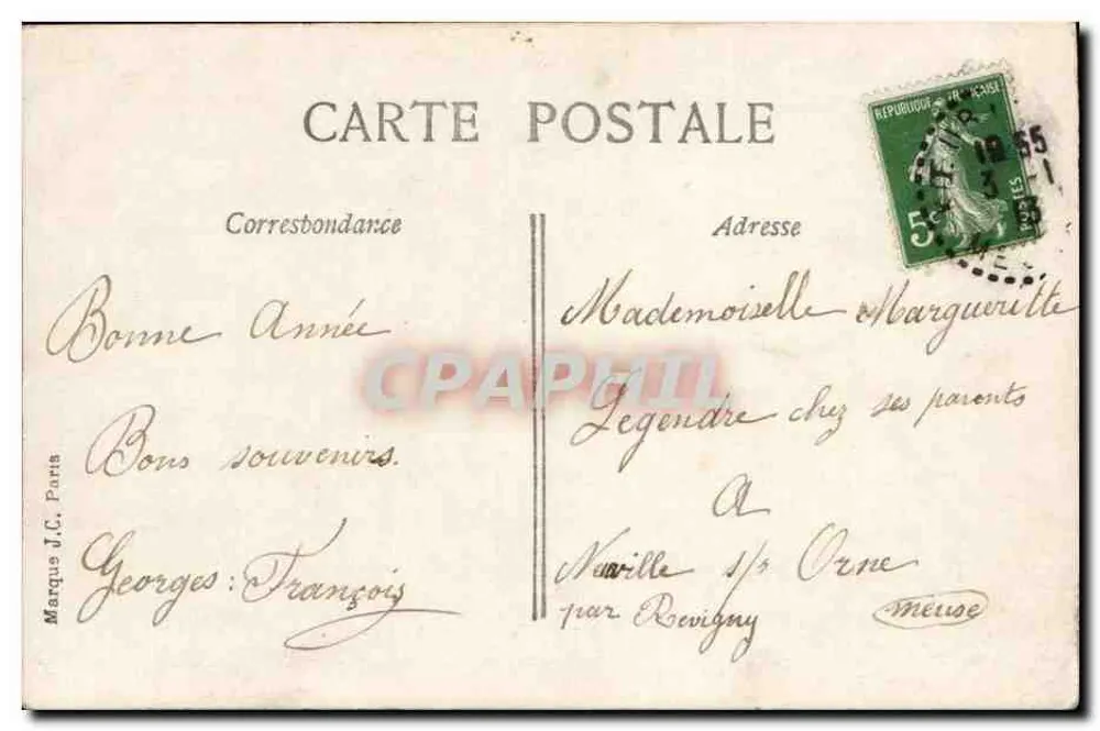 Mann mit Rose — J.C. Paris — n° 103 - Rückseite