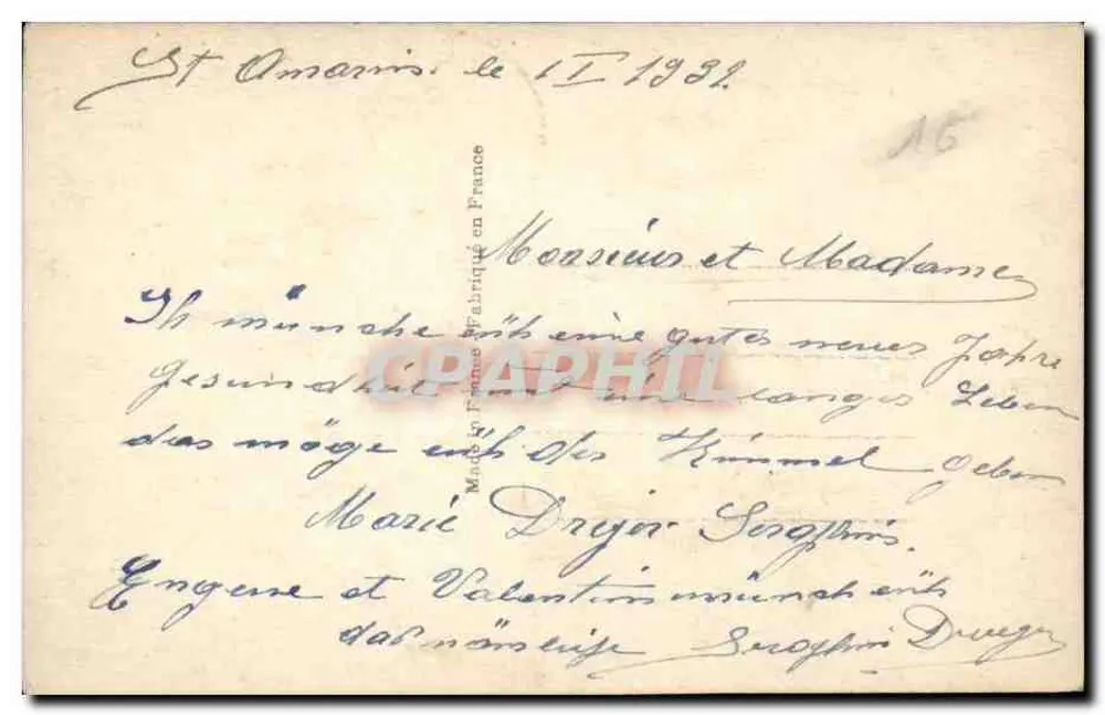 Junge Frau in einem roten Mantel — mit einem Strauß Violetter — Verlag V. 833 - Rückseite