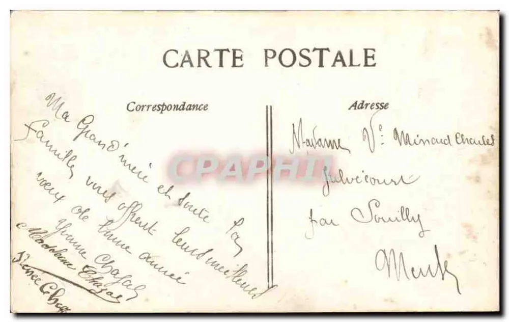 Blumen — Orchideen und Calla — mit Aufschrift 'Guten Rutsch' — Verlag S.P. n°1344 - Rückseite