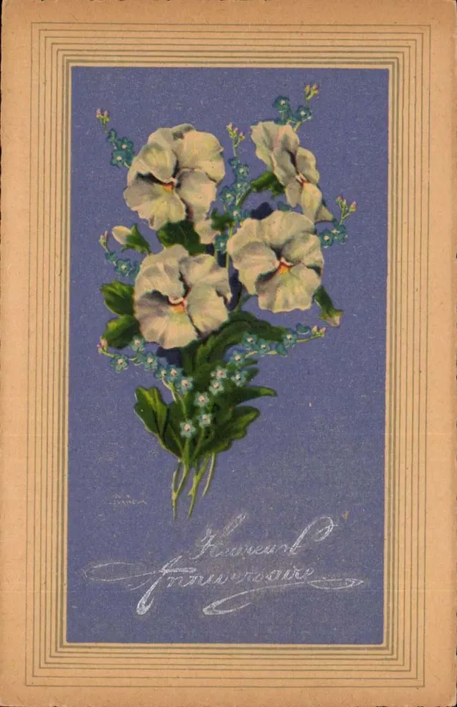 Blumenstrauß — Geburtstag — R. Hamel, Paris - Vorderseite