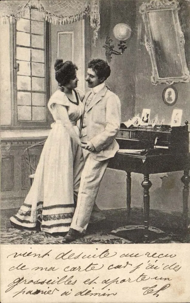 Casal em um interior — editor K.V.I.B. — série 230 - Frente
