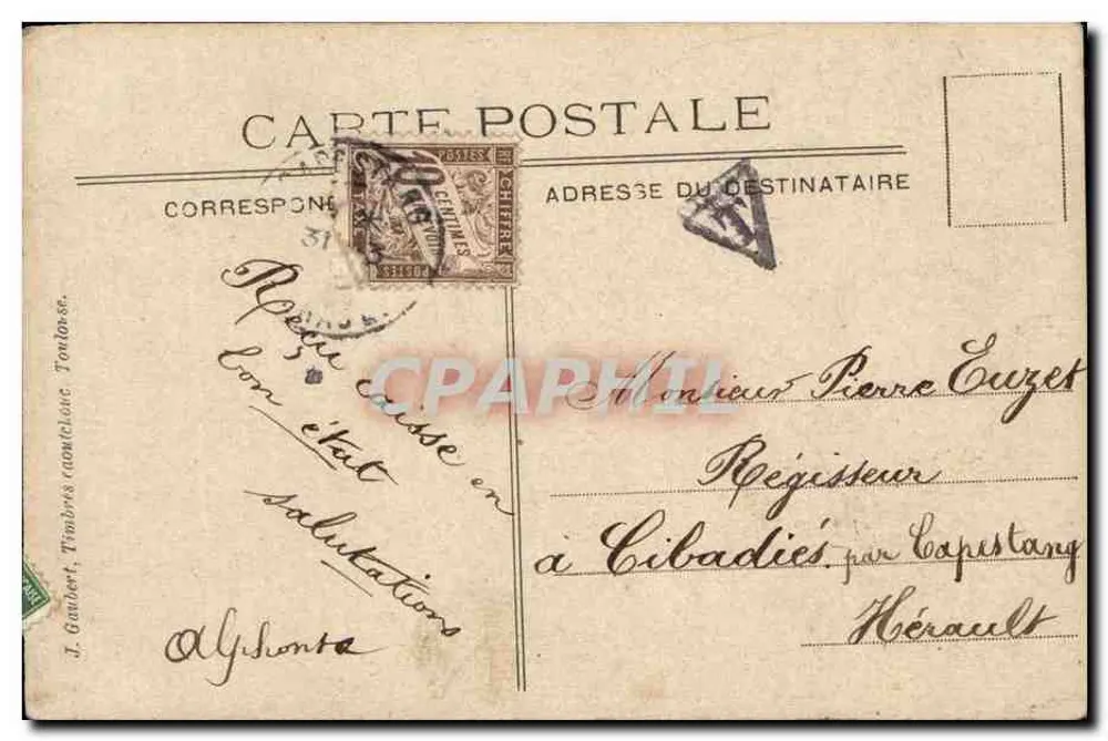 Tänzerin im Bühnenkostüm — J. Gaubert, Toulouse — n° 31 - Rückseite