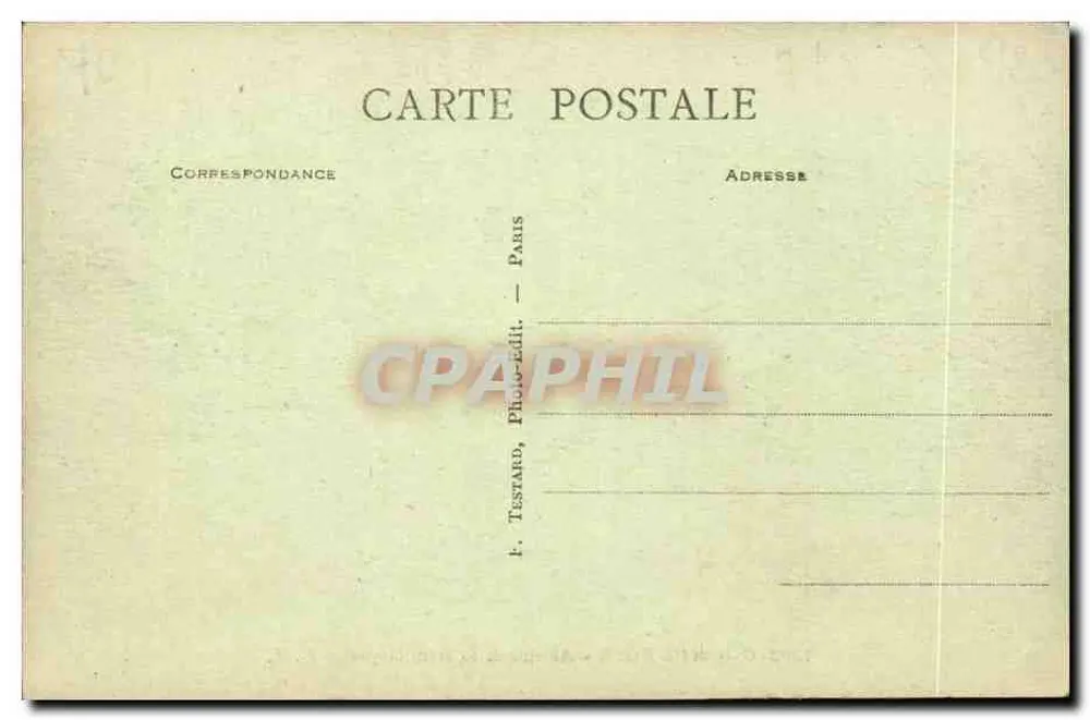 Courbevoie - Avenue de la République — vista urbana con alberi e commerci — E.M. n°7262 - Verso