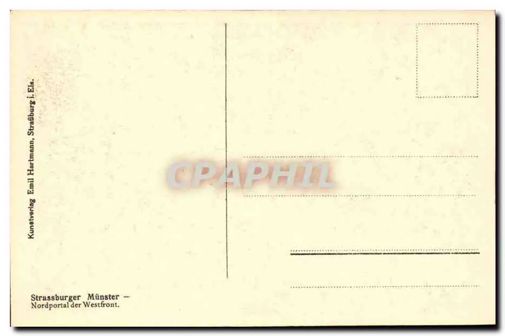 Estrasburgo - Catedral de Nossa Senhora — Portal Norte da Fachada Oeste — editor Emil Hartmann - Verso