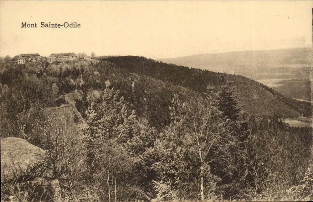 Monte Santa Odile — vista panorâmica — Edição Albrecht Paulus & Reit, Strasbourg 555 - Frente