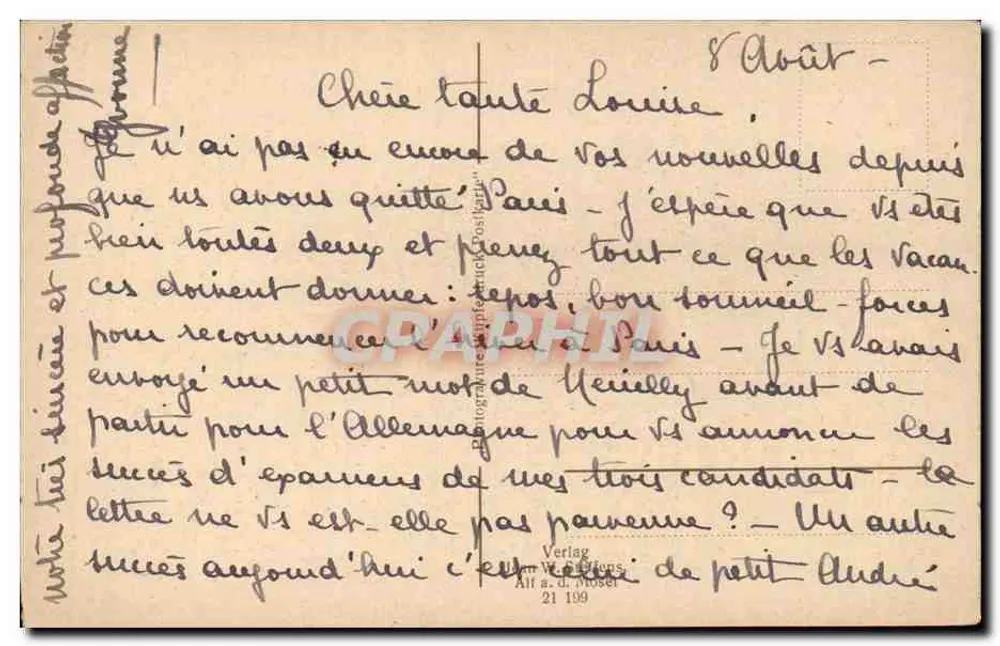 अल्फ-बुल्ले, मोज़ेल के पास — वाल्डफ्रीडेन होटल — अंबर के खेत और नदी का दृश्य - पीछे