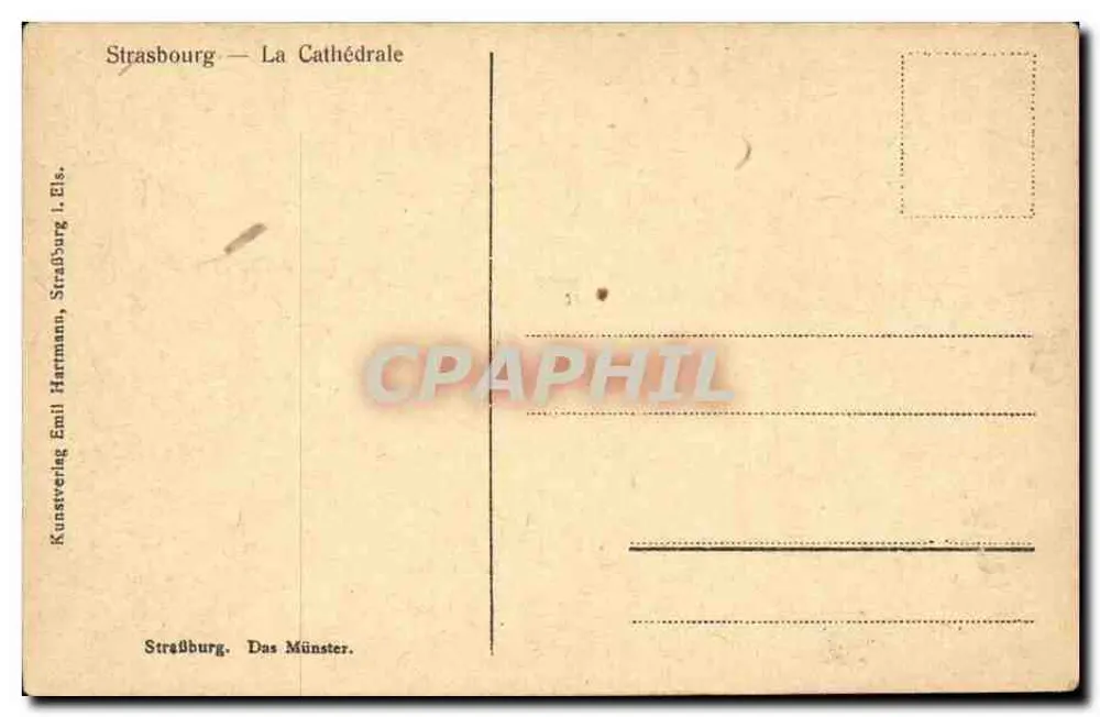 Strasbourg — A Catedral — Editor Emil Hartmann - Verso