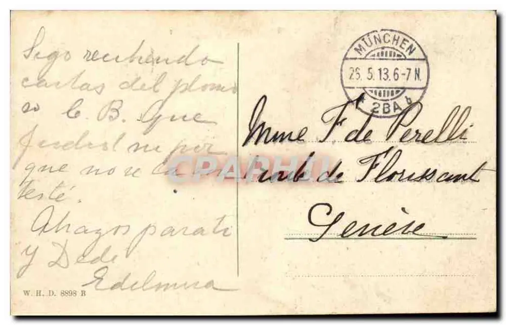 MÜNCHEN Prinzregententheater — Verlag W.H.D. 8898 B - Rückseite