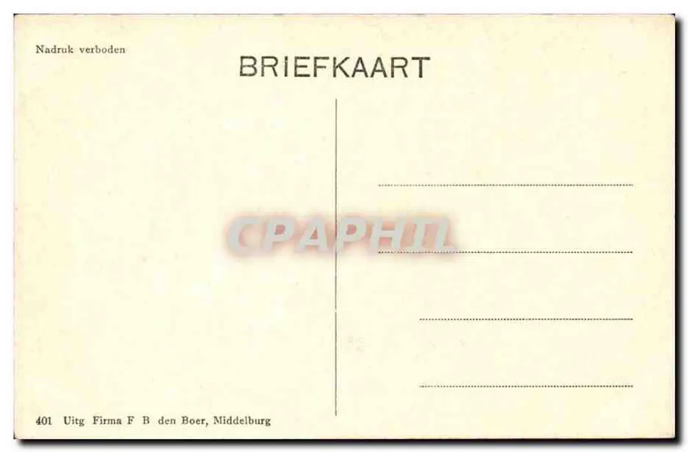 Drei Frauen — Süd-Bevelandsche Bauern — Firma F B den Boer, Middelburg, Nr. 401 - Rückseite