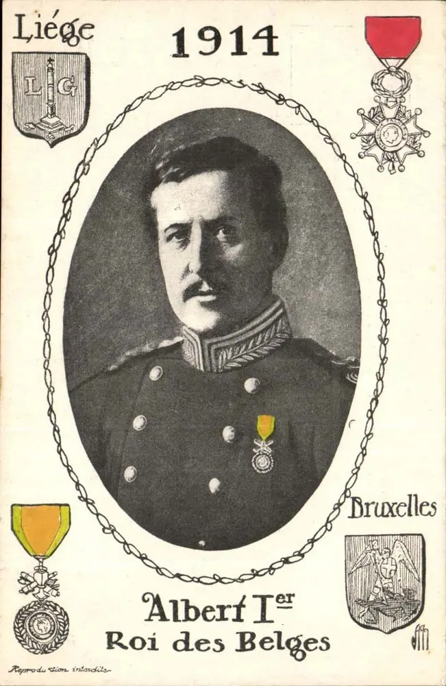 Albert Ier, Rei dos Belgas — 1914 — J. Vullien - Frente