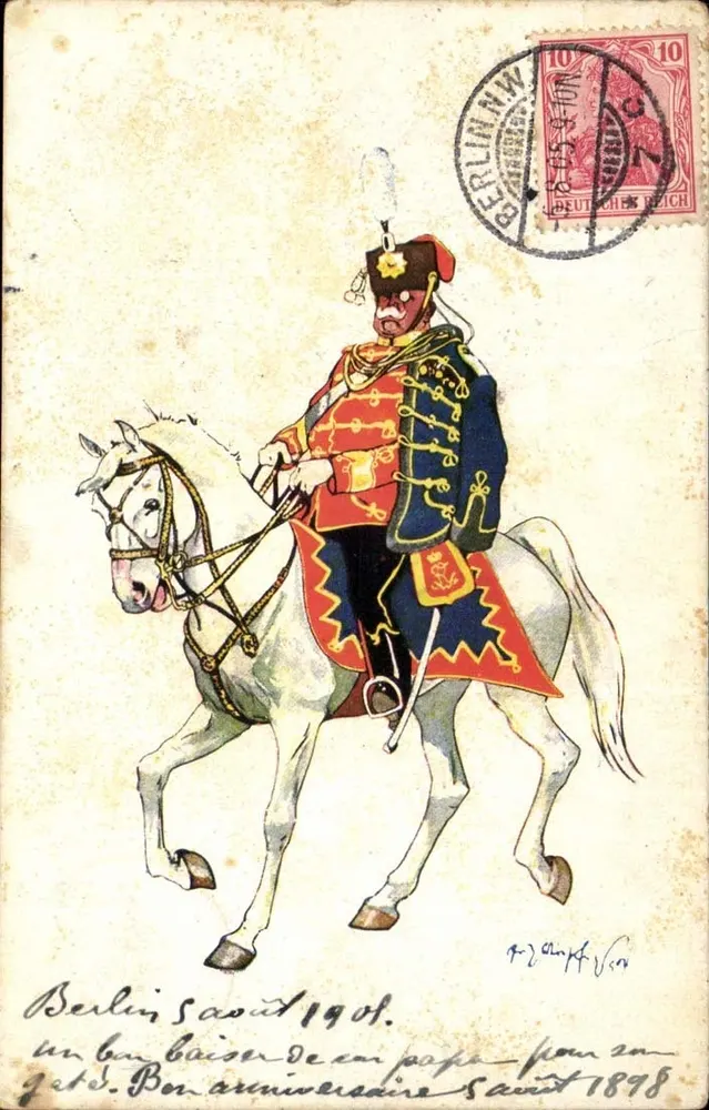 기병 병사 — 베를린, 1901 — B. K. W. 1.864-2 - 앞면