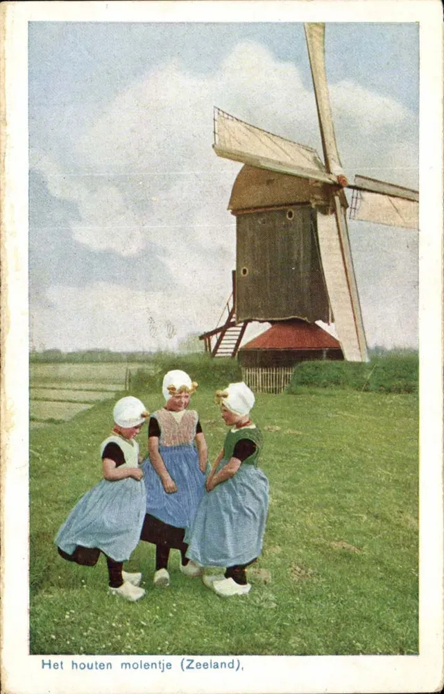 Drei Mädchen vor dem Windmühle — Zeeland — D.B.M. 1 - Vorderseite