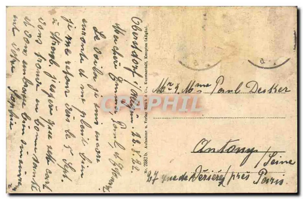 Allgäuer Alpen — Rappenseehütte (2092 m) mit Rappenkopf u. Köpfle — Obwalden, Kunstverlag & Co. - Verso
