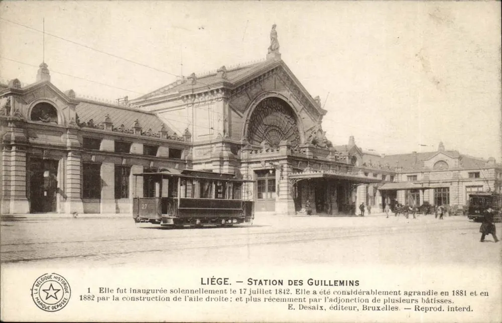 Liège — Bahnhof Guillemins — E. Desaix, Verlag, Brüssel — Reproduktion verboten - Vorderseite