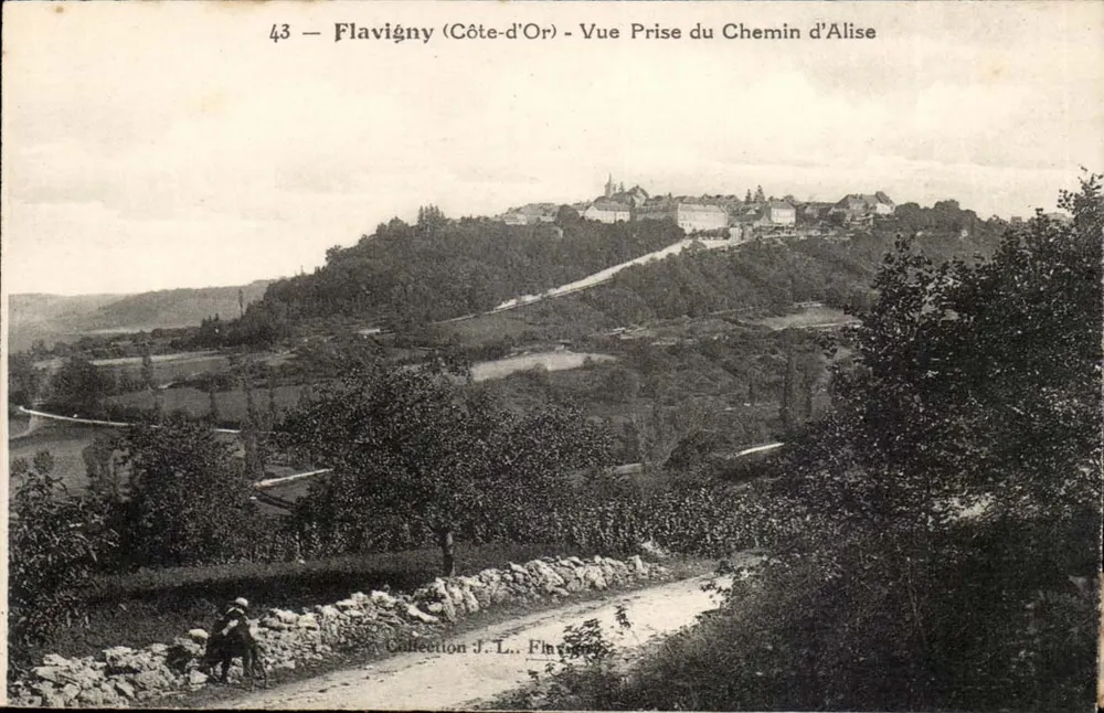 Flavigny (Côte-d'Or) — Uitzicht genomen vanaf de Chemin d'Alise — Collectie J.L. Flavigny - Voorkant