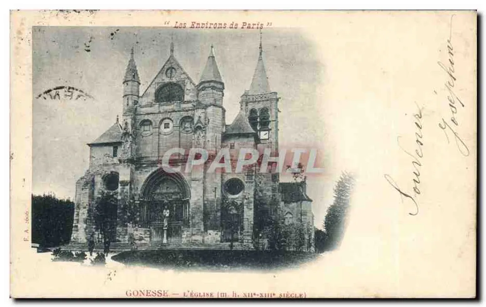 Gonesse — De kerk (XIIe-XIIIe eeuw) — Les Environs de Paris, uitgever F.A. 5666 - Voorkant