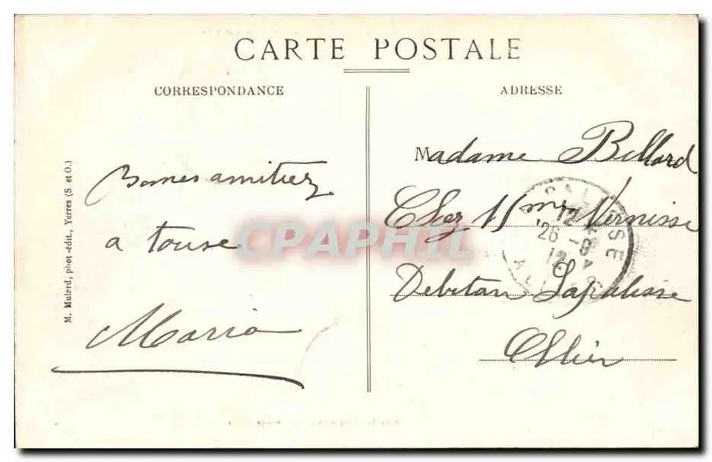 Crosnes (S.-et-O.) — O Castelo sobre a Yerre — M. Maillard, fot. edit. (S.-et-O.) - Verso