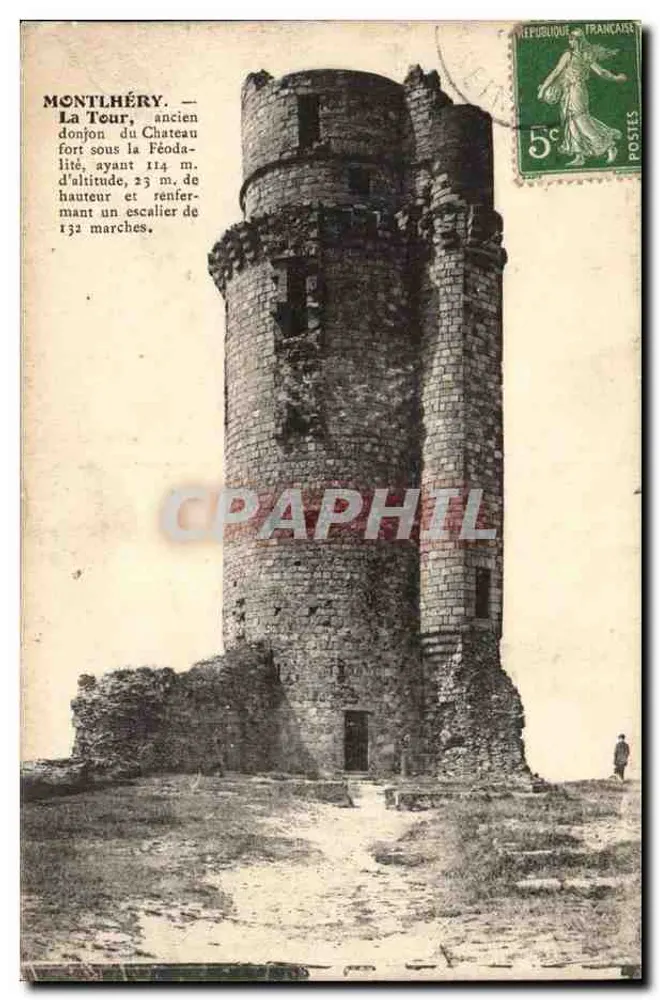 Montlhéry — A Torre, antigo donjon do castelo feudal — editor não visível - Frente