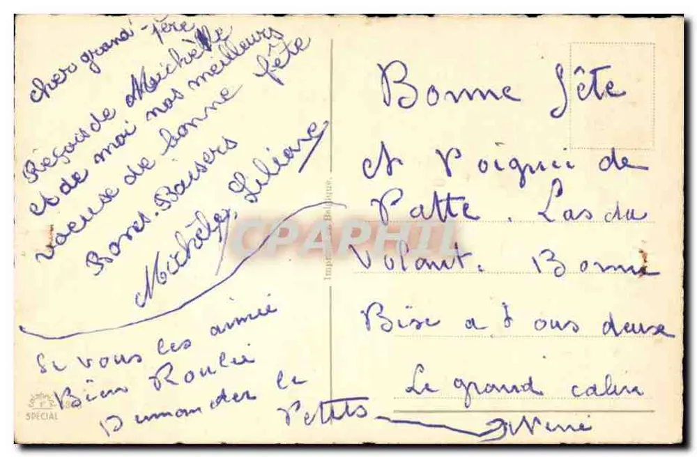 Bébé aux cheveux bouclés — mit handschriftlichem Text — J.T. Ballin - Rückseite