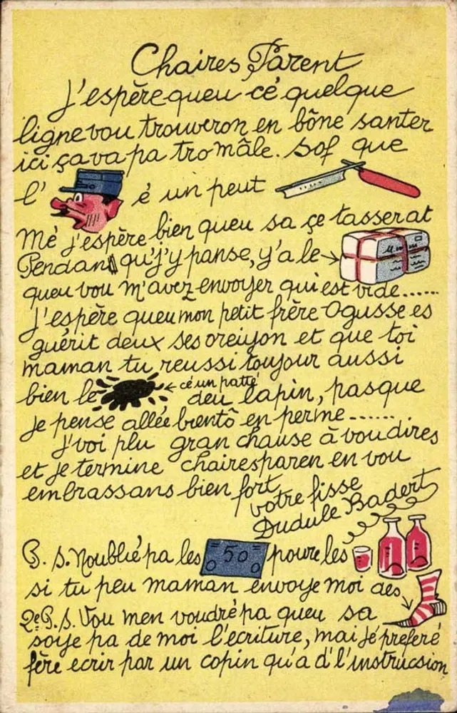 Cadeiras Parent — Carta postal humorística com desenhos — editor GH, n°185 - Frente