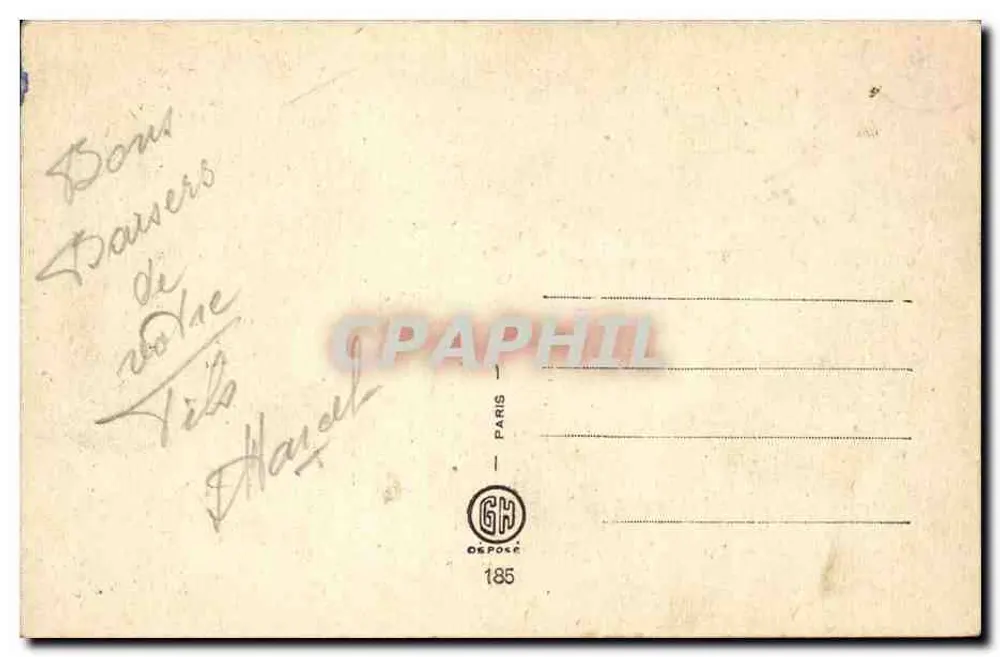 Cadeiras Parent — Carta postal humorística com desenhos — editor GH, n°185 - Verso